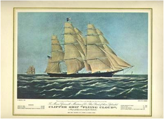 an American Menu Clipper Ship Flying Cloud Currier & Ives Cover